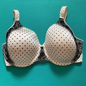 Bali polka dot 38DD bra in black and white